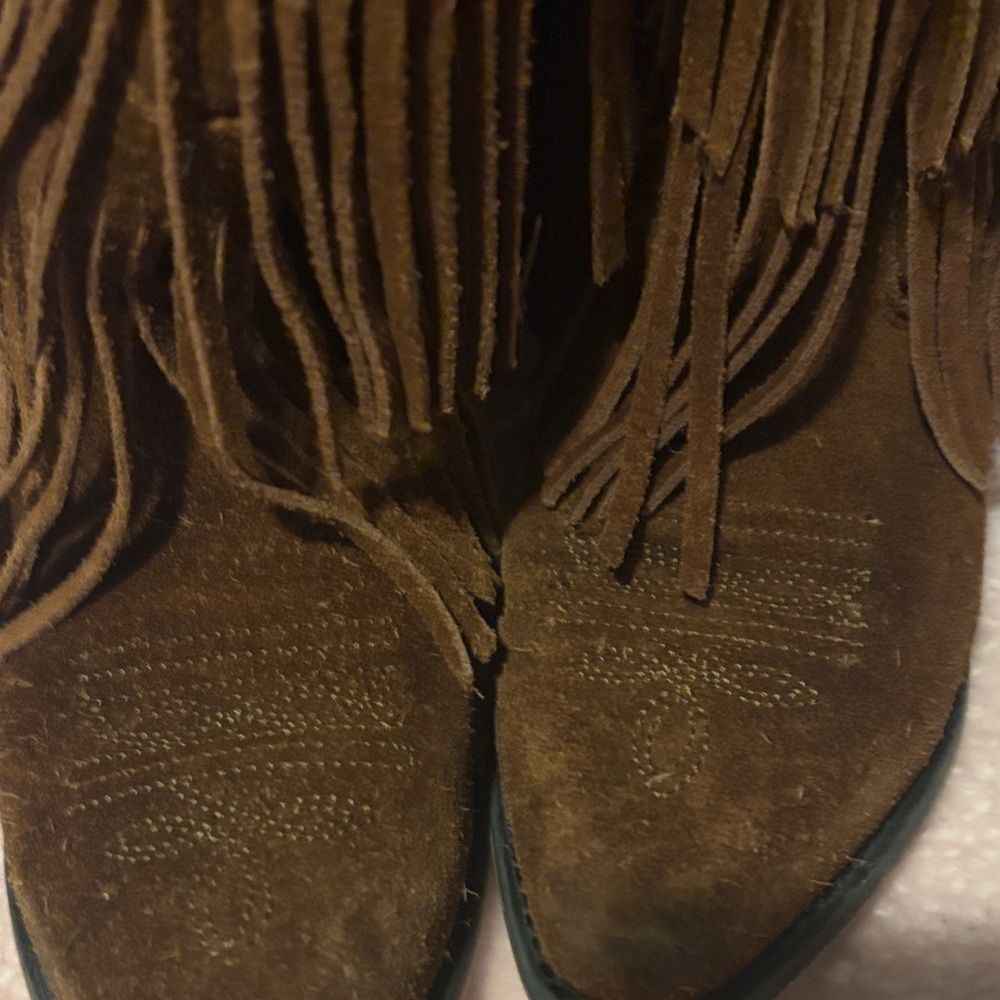 Suede Fringe Ankle Booties - Picture 7 of 10